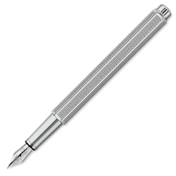 Caran d'Ache Ecridor Retro Fountain Pen - Platinum Coated, Broad Nib, cap off (image shows a different size nib)