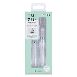 Sailor TUZU Adjust Fountain Pen - Glassy Crystal White, Broad, front of packaging