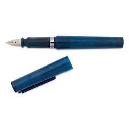 Sailor TUZU Adjust Fountain Pen - Navy, Broad, cap off