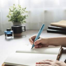 Sailor TUZU Adjust Fountain Pen - Light Blue, on hand