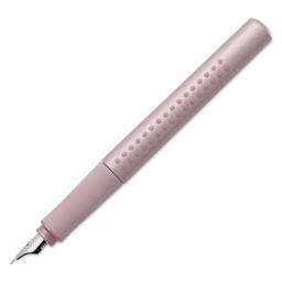 Faber-Castell 2011 Grip Fountain Pen - Pale Rose, Medium Nib, cap off