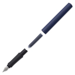 Faber-Castell 2011 Grip Fountain Pen - Classic Blue, disassembled pen showing ink cartridge