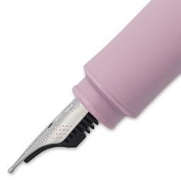 Faber-Castell 2010 Harmony Grip Fountain Pen - Rose Shadows, Medium Nib, close-up of the nib