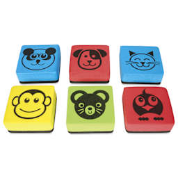 Flipside Whiteboard Erasers Animal Pack, out of packaging