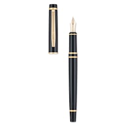 Pilot Grance Fountain Pen - Black, cap and pen (image may show a different size nib)