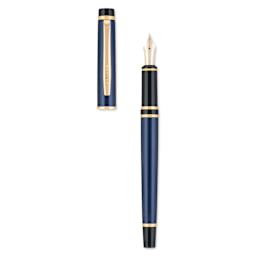 Pilot Grance Fountain Pen - Navy, cap and pen (image may show a different size nib)
