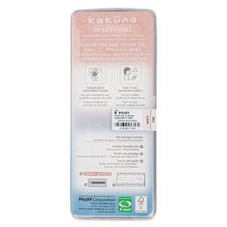 Pilot Kakuno Madoromi Fountain Pen - Cumulus White, Fine Nib, back of packaging