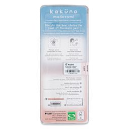 Pilot Kakuno Madoromi Fountain Pen - Cumulus White, Medium Nib, back of packaging