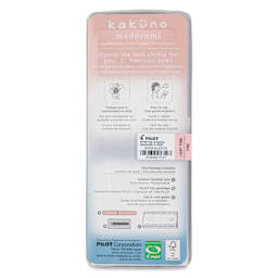 Pilot Kakuno Madoromi Fountain Pen - Rosy Dusk, Fine Nib, back of packaging