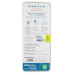 Pilot Kakuno Fountain Pen - Green, Fine Nib, back of package