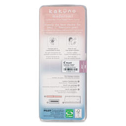 Pilot Kakuno Madoromi Fountain Pen - Nimbus Gray, Fine Nib, back of packaging