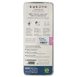 Pilot Kakuno Fountain Pen - Pink, Fine Nib, back of package