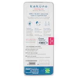 Pilot Kakuno Fountain Pen - Coral, Fine Nib, back of package