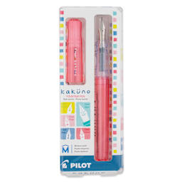 Pilot Kakuno Fountain Pen - Coral, Medium Nib, in package