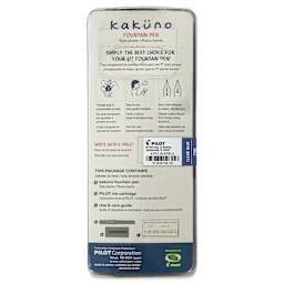 Pilot Kakuno Fountain Pen - Blue, Fine Nib, back of package
