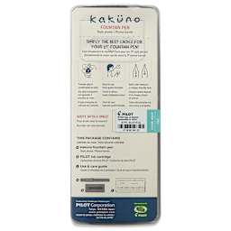 Pilot Kakuno Fountain Pen - Aqua, Fine Nib, back of package