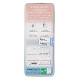 Pilot Kakuno Madoromi Fountain Pen - Twilight Periwinkle, Fine Nib, back of packaging