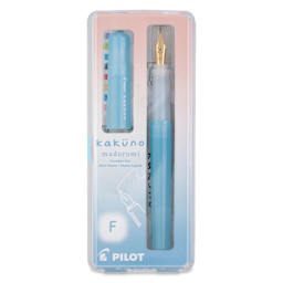 Pilot Kakuno Madoromi Fountain Pen - Azure Sky, Fine Nib, front of packaging