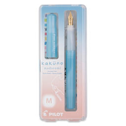 Pilot Kakuno Madoromi Fountain Pen - Azure Sky, Medium Nib, front of packaging