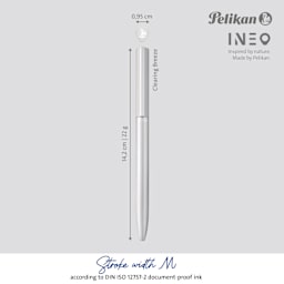 Pelikan Ineo Ballpoint Pen - Clearing Breeze with dimensions