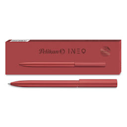 Pelikan Ineo Ballpoint Pen - Fiery Red pen with case