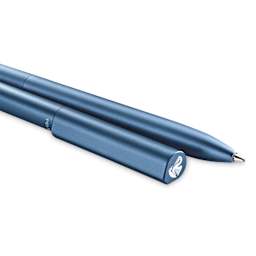 Pelikan Ineo Ballpoint Pen - Ocean Blue showing both ends of the pen