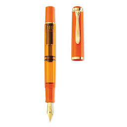 Pelikan M200 Fountain Pen - Orange Delight, cap off