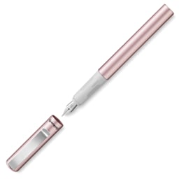 Pelikan Pina Colada Fountain Pen - Rose Metallic, Medium Nib, uncapped
