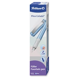 Pelikan Pina Colada Fountain Pen - Blue Metallic, Medium Nib packaging