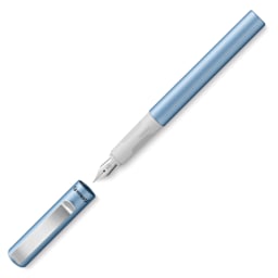 Pelikan Pina Colada Fountain Pen - Blue Metallic, Medium Nib, uncapped