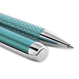 Pelikan Pura Ballpoint Pen - Turquoise close up of both ends