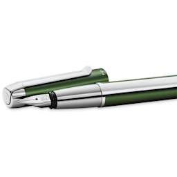 Pelikan Pura Fountain Pen - Deep Green, with cap off