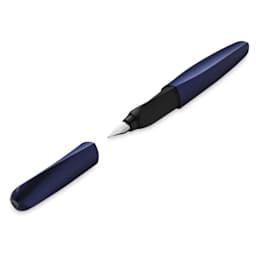 Pelikan Twist Fountain Pen - Night Breeze, Medium Tip, pen with cap off
