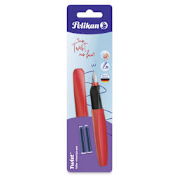 Pelikan Twist Fountain Pen - Fury Red, Medium Tip, front of the packaging