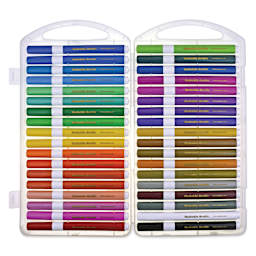 Magic Stix Washable Acrylic Markers - Assorted Color, Set of 36, carrying case open