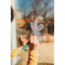 Magic Stix Triangular Washable Acrylic Marker, in hand drawing on glass