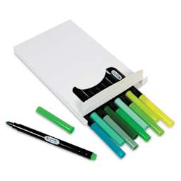 Crayola Signature Color & Detail Markers - Set of 50, selection of contents with uncapped marker