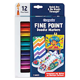 Crayola Fine Point Doodle Markers - Set of 12, front of packaging