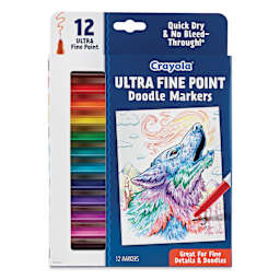 Crayola Ultra Fine Point Doodle Markers - Set of 12, front of packaging