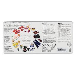 Kuretake Cambio Tambien Brush Pen - Back of package of Set A 