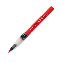 Kuretake Cambio Tambien Brush Pen - Red - with cap removed