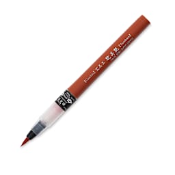 Kuretake Cambio Tambien Brush Pen - Burnt Sienna - with cap removed