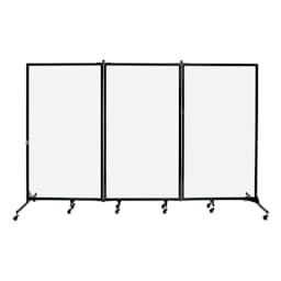Screenflex Clear Room Dividers - 3 Panels, 74" H x 10 ft W