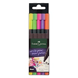 Faber-Castell Black Edition Grip Fineliners - Neon Colors, Set of 5, front of the packaging