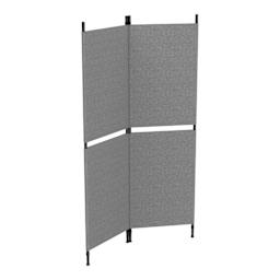 Screenflex Galleria Indoor Outdoor Display Board, assembled with extension gap between panels