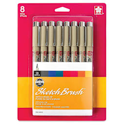 Sakura Pigma Sketch Brush Pens - Set of 8, Assorted Colors, front of the packaging