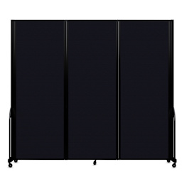 Screenflex Full Motion Room Divider - Black, 3 Panel