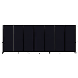 Screenflex Full Motion Room Divider - 7'6" x 19'7", Black, 7 Panel