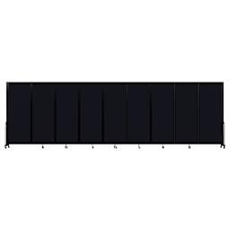 Screenflex Full Motion Room Divider - 7'6" x 25'1", Black, 9 Panel