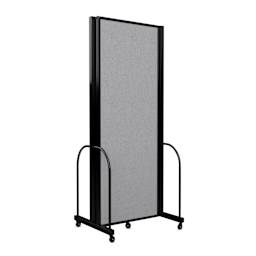 Screenflex Full Motion Room Divider - 7'6" x 8'7", Gray Smoke, 3 Panel, folded